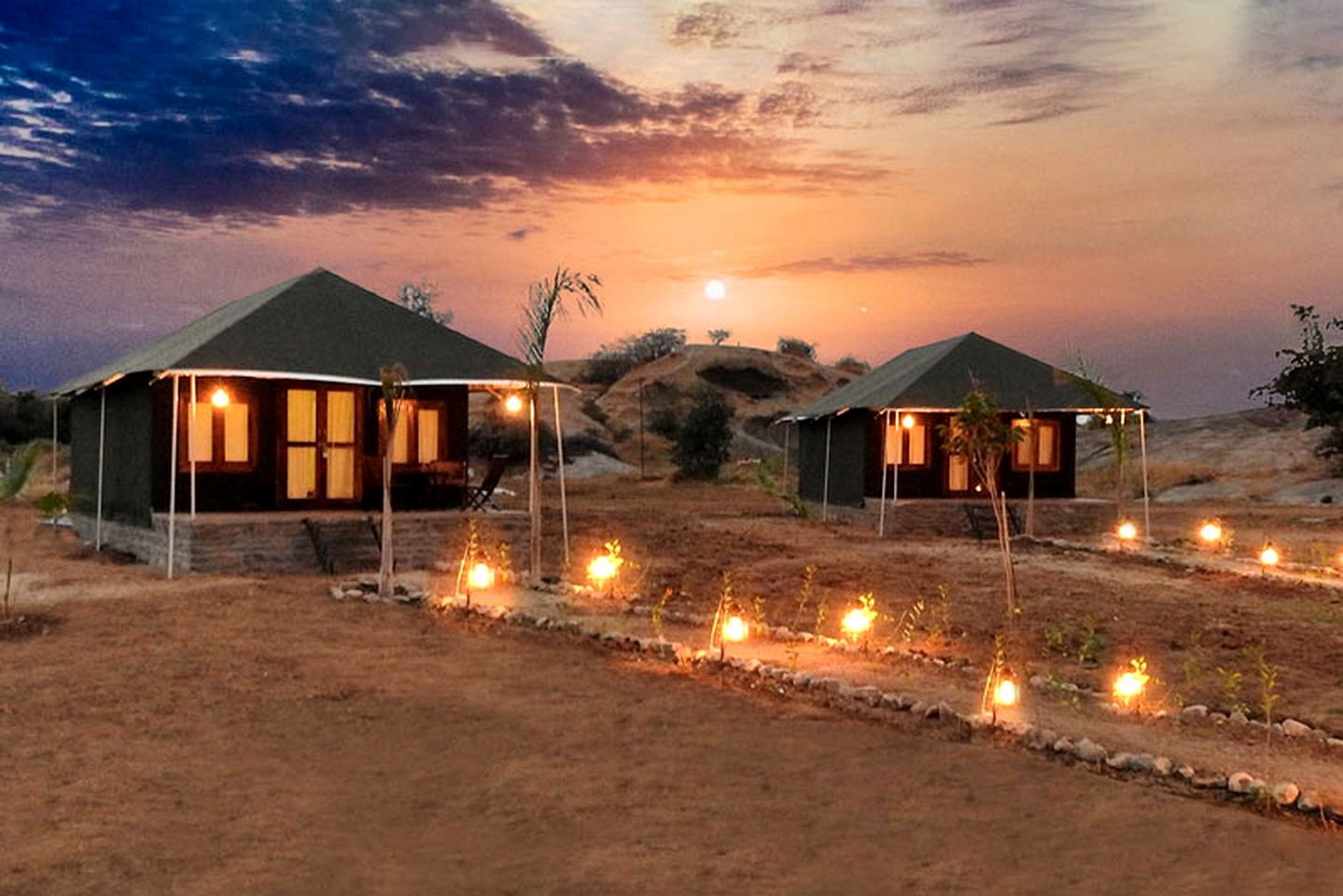 Luxury safari tents among the granite hills of Jawai