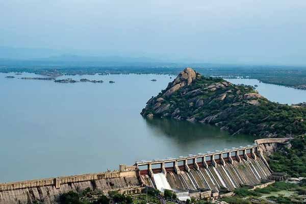 Jawai Dam with iconic granite formations