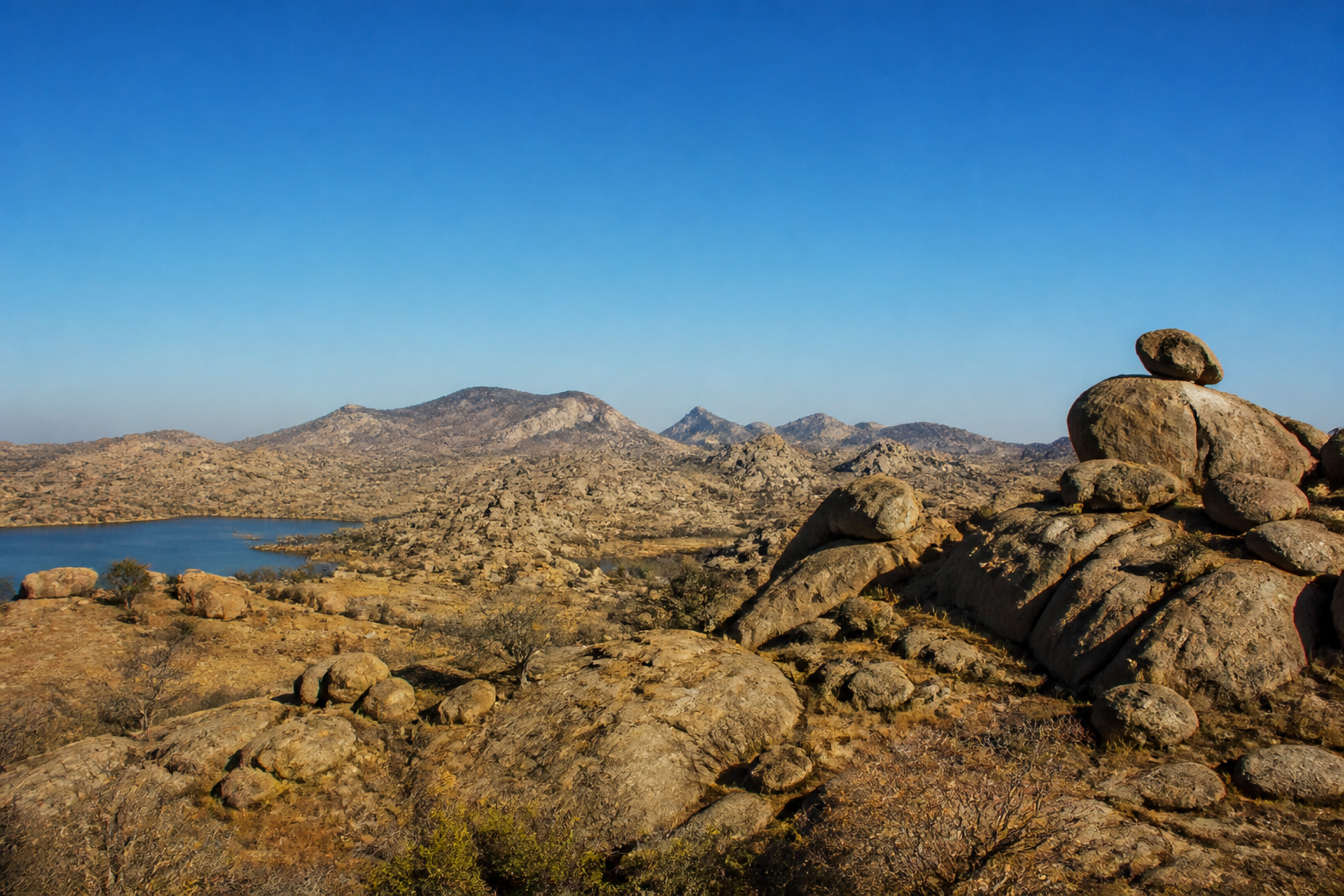 Granite hills of Jawai in clear winter light